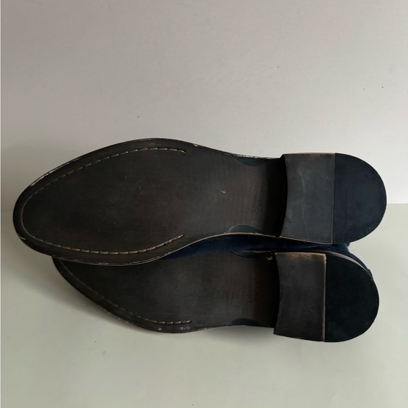 JOHNSON & MURPHY NAVY SUEDE LEATHER PULL ON CHELSEA BOOTS SZ 11 Men’s - Picture 6 of 7